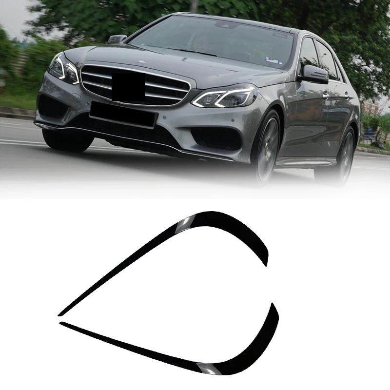 Front Bumper Splitter Spoiler Fog Light Canard For Mercedes-Benz E-Class W212 Facelift 2013-2015