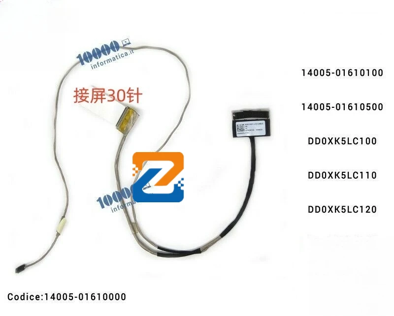 

Laptop LCD LVDS Cable for ASUS K501 K501L K501LX K501LB A501L V505LB B5200 Video Screen Flex Cable DD0XK5LC100/C120 30PIN New