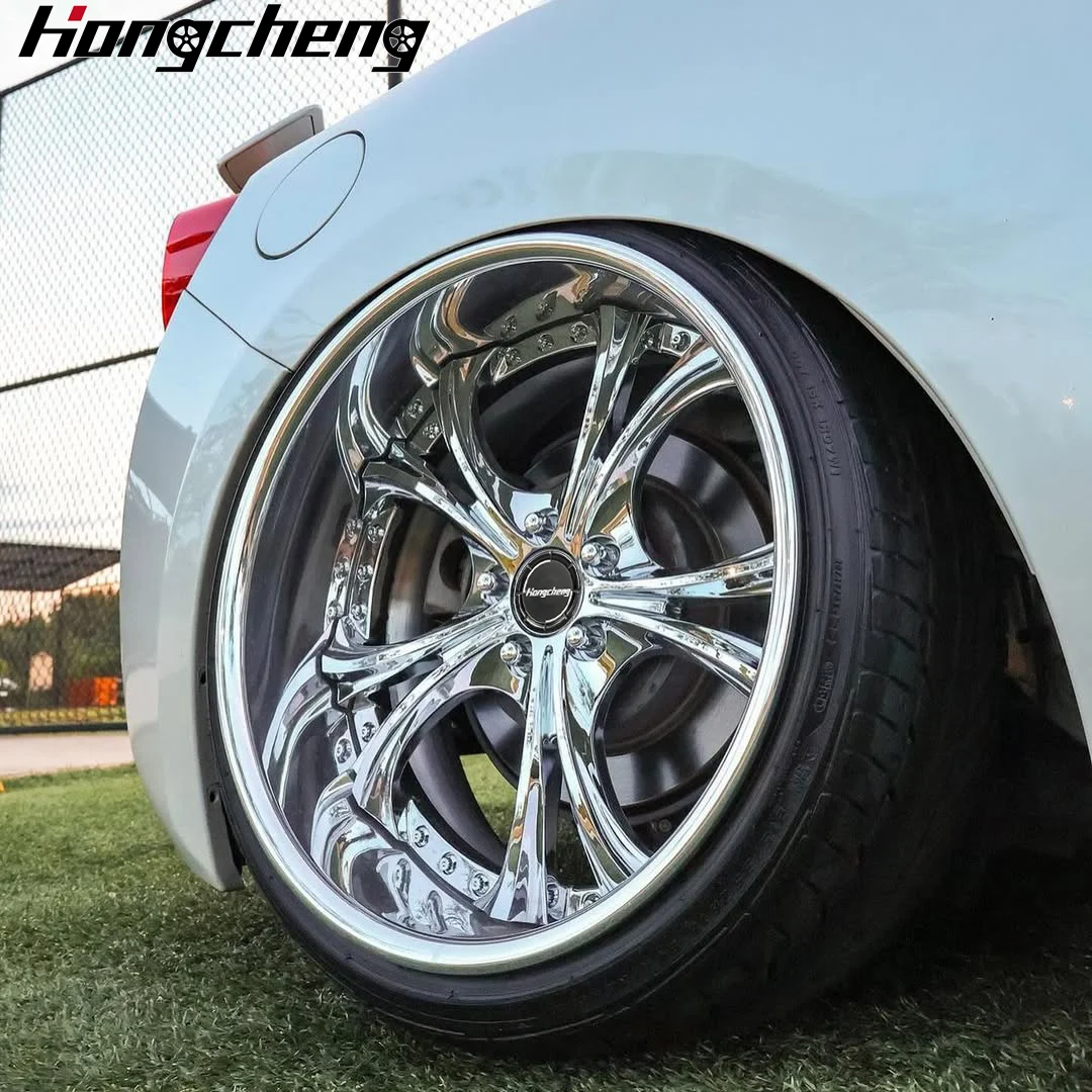2026 New Design 18 19 20 21 22 Inch 5x112 5x120 5x114.3 Custom Chrome 2/3 Piece Forged Alloy Wheels Deep Dish Rims