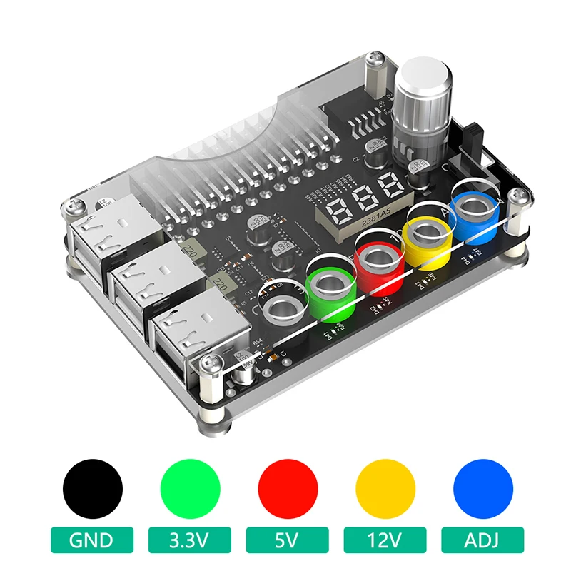 Neuer 6-Port USB 2,0 Power Modul Anschluss ATX Netzteil Breakout Board Netzteil einstellbare Spannungs knopf Unterstützung QC2.0/3,0