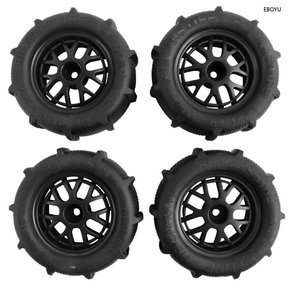 EBOYU Updated Sand Snow Water Tires Wheels for JJRC Q130 HBX WlToys SCY MJX 1:14 1:16 HighSpeed RC Car Toys Replacement Tires