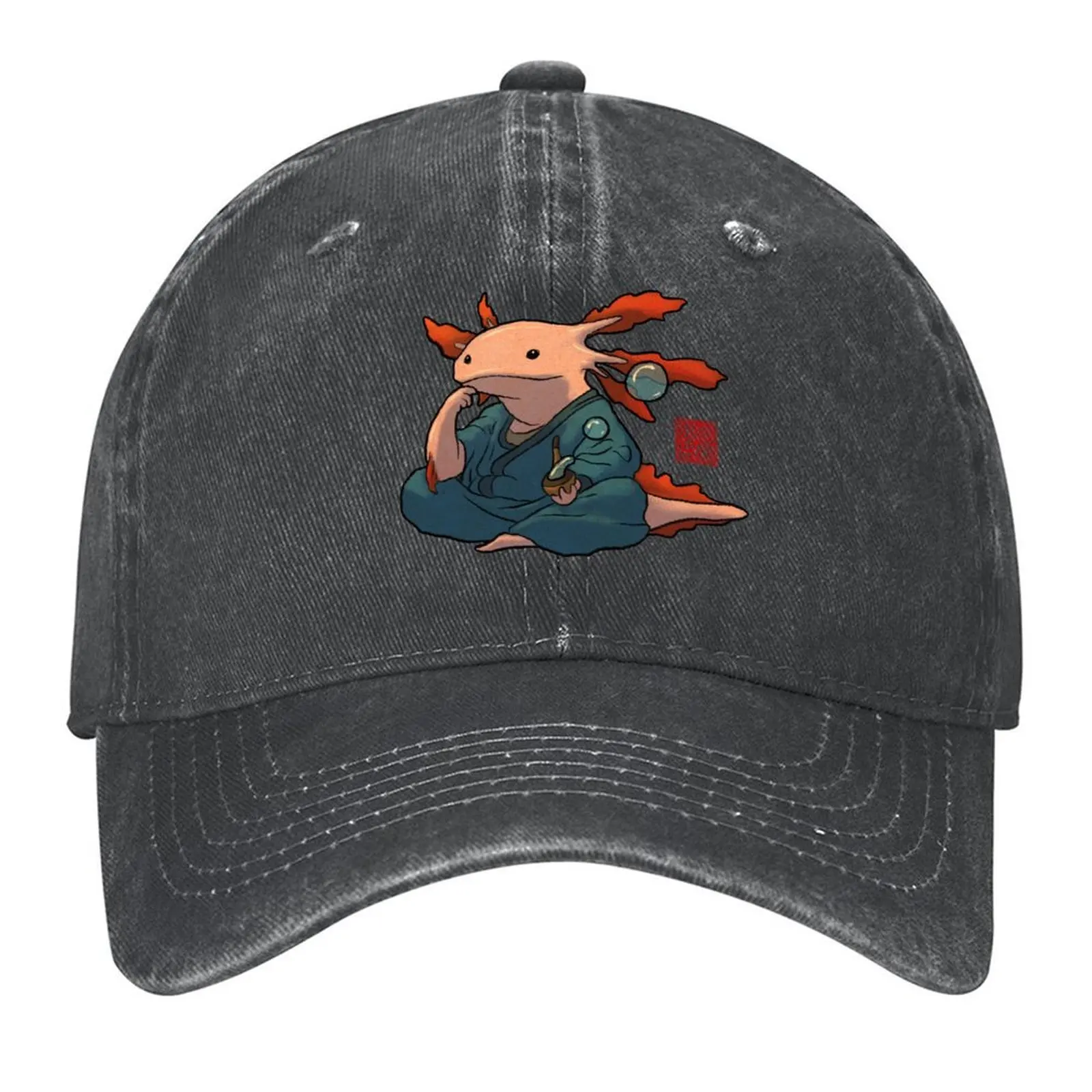 

cute axolotl philosopher Baseball Cap beach hat Sports Cap golf hat genuine Anime Women's Hats Men's