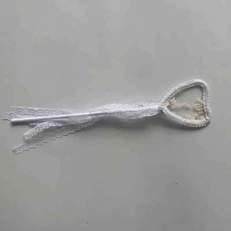 2 قطعة جناح الملاك الدانتيل للفتيات الصغيرات مع عصا سحرية مطابقة دعائم التصوير المطرزة لحدث الأطفال 4XBC #5