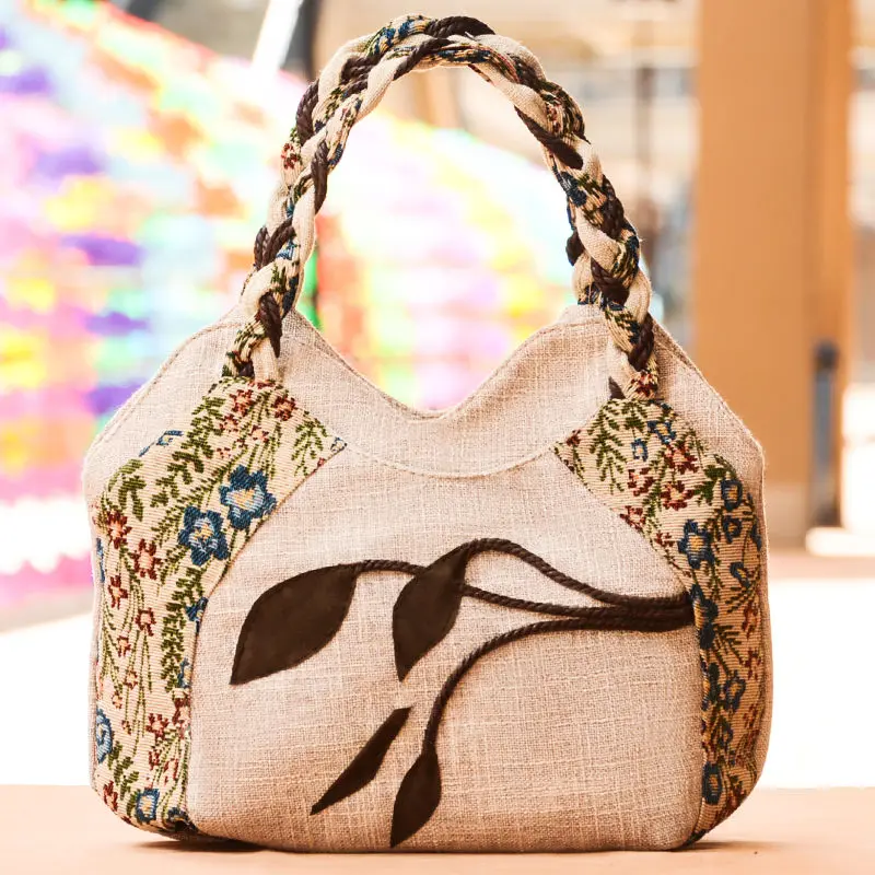

Mom Bag Autumn New Original Design Hand-woven Handbag Ethnic Style Handbag Lightweight Women Handbags Sknitting Small Round Bag
