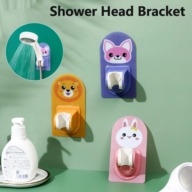 Children Cartoon Shower Holder Perforation-free Sprinkler Holder Fixed Object Adjustable Lotus Seed Bath Accessor Shower Base