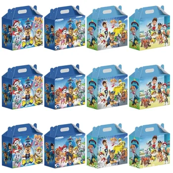 12 個パウパトロールキャンディボックスハッピーバースデーパーティーの装飾かわいいクリエイティブアニメキッズギフト包装ボックスベビーシャワー用品バッグ