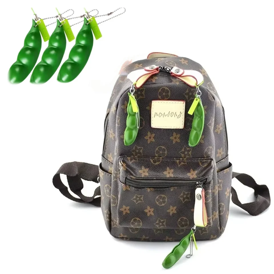 Juguete Antiestrés de Cápsula de Guisante, 2/6/10 Piezas, Diseño Creativo, Llavero de Edamame, Accesorios Divertidos para Aliviar el Estrés