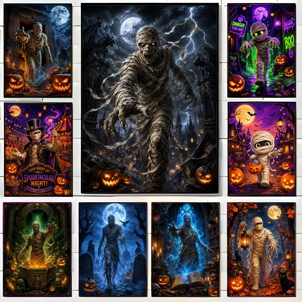 Halloween Mummy Poster Wall Art Print Decorative Mural Home Decor Gift Unframed