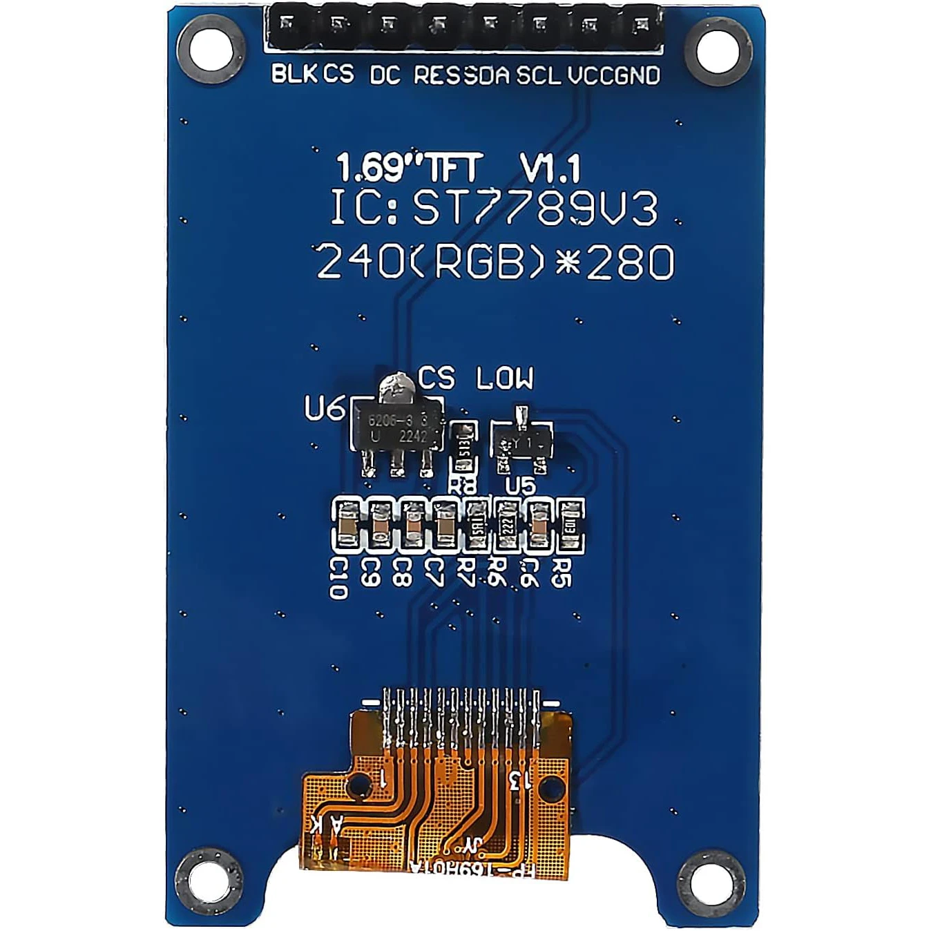 1.69 Inch TFT Display Module TFT LCD IPS Color Display Screen Module 1.69" ST7789 Controller Driver Board SPI Interface 240 * 28