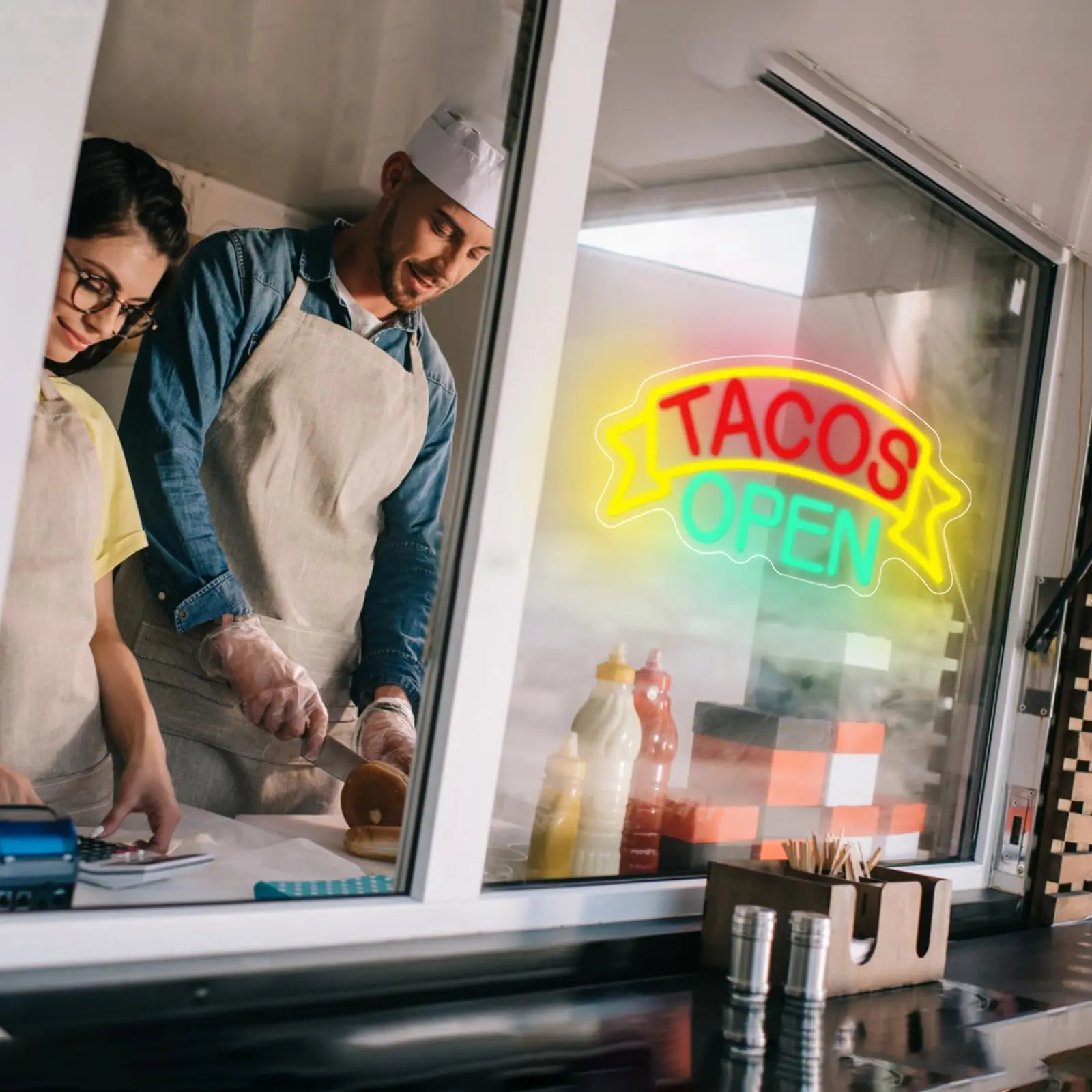 تاكو بار النيون علامات USB عكس الضوء ضوء النيون لمطعم المكسيكي تاكو حفلة الغذاء ضوء المطبخ القهوة بار جدار ديكور #3