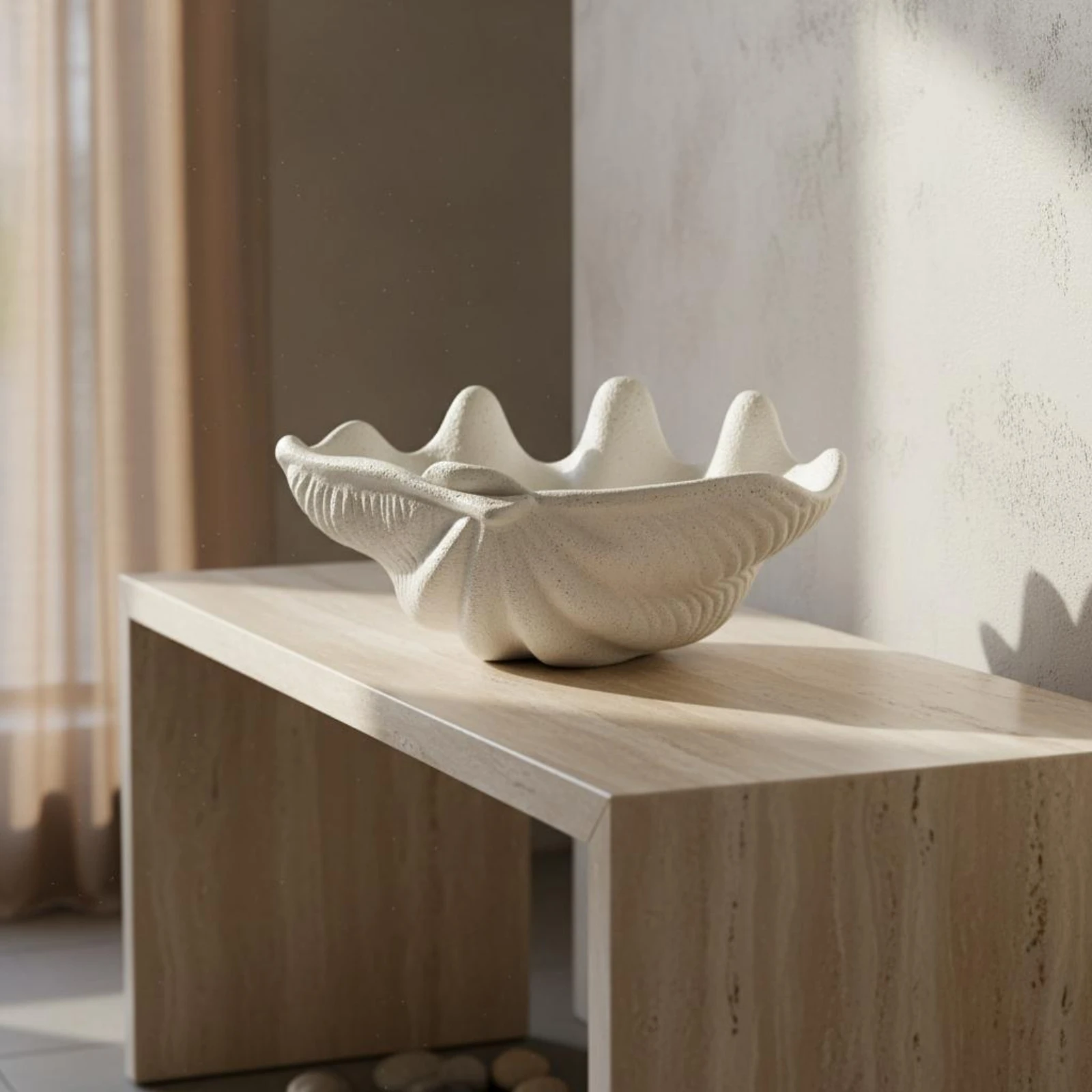 Clam Shell Bowl Artistic Design Seashell Decorative Bowl Ocean Aesthetic Shell Ornament Realistic Look for Hotel