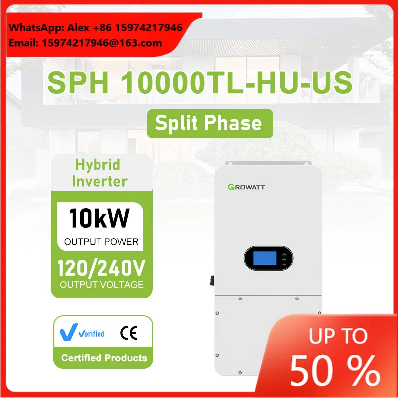 Growatt 48V Inverters 10Kw 12Kw Split Phase Solar Off Grid Hybrid Inverter Price List