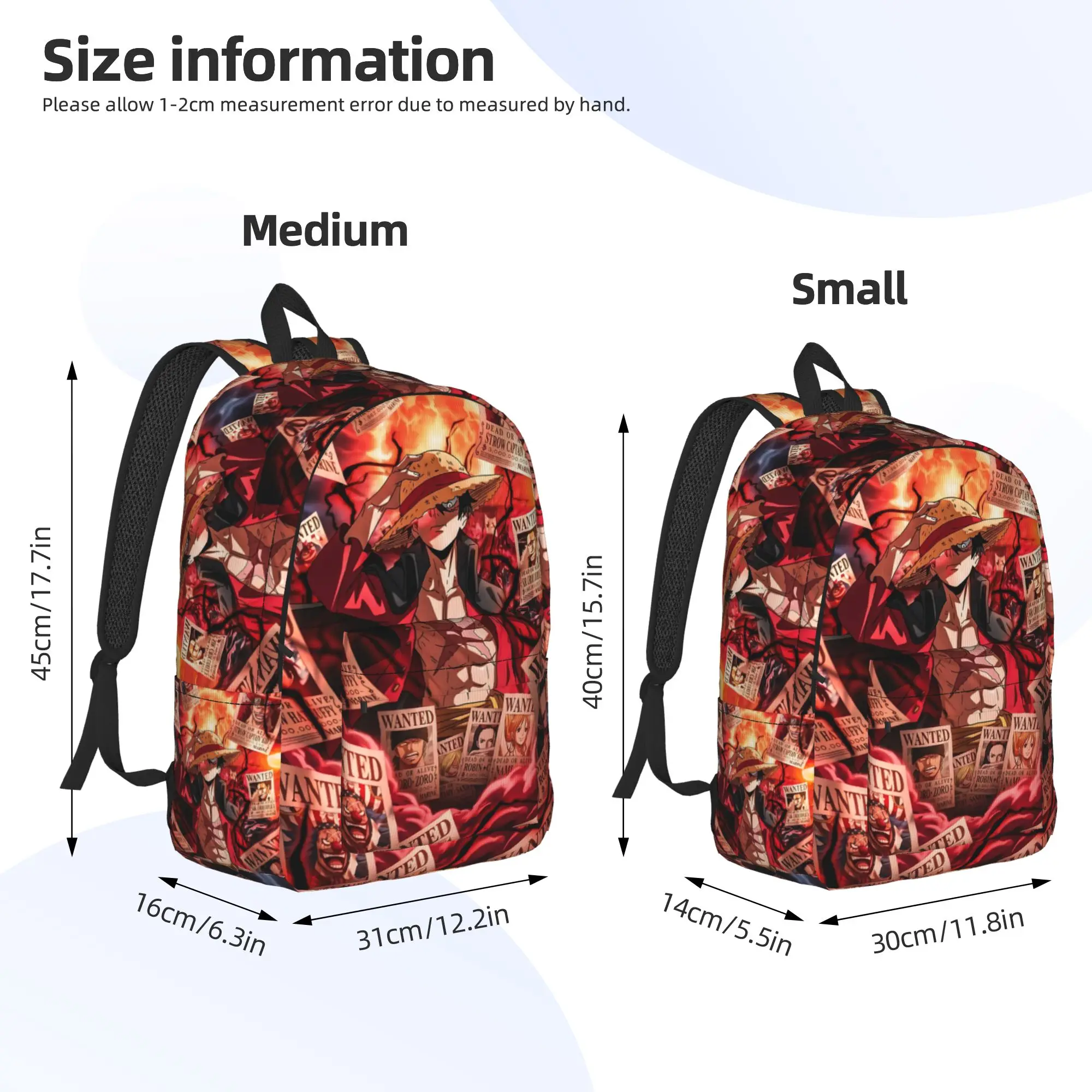 Fashion One Piece Monkey D Luffy Backpack  Mochilas Dual-Use High School Retro Washable Rucksack - view 3