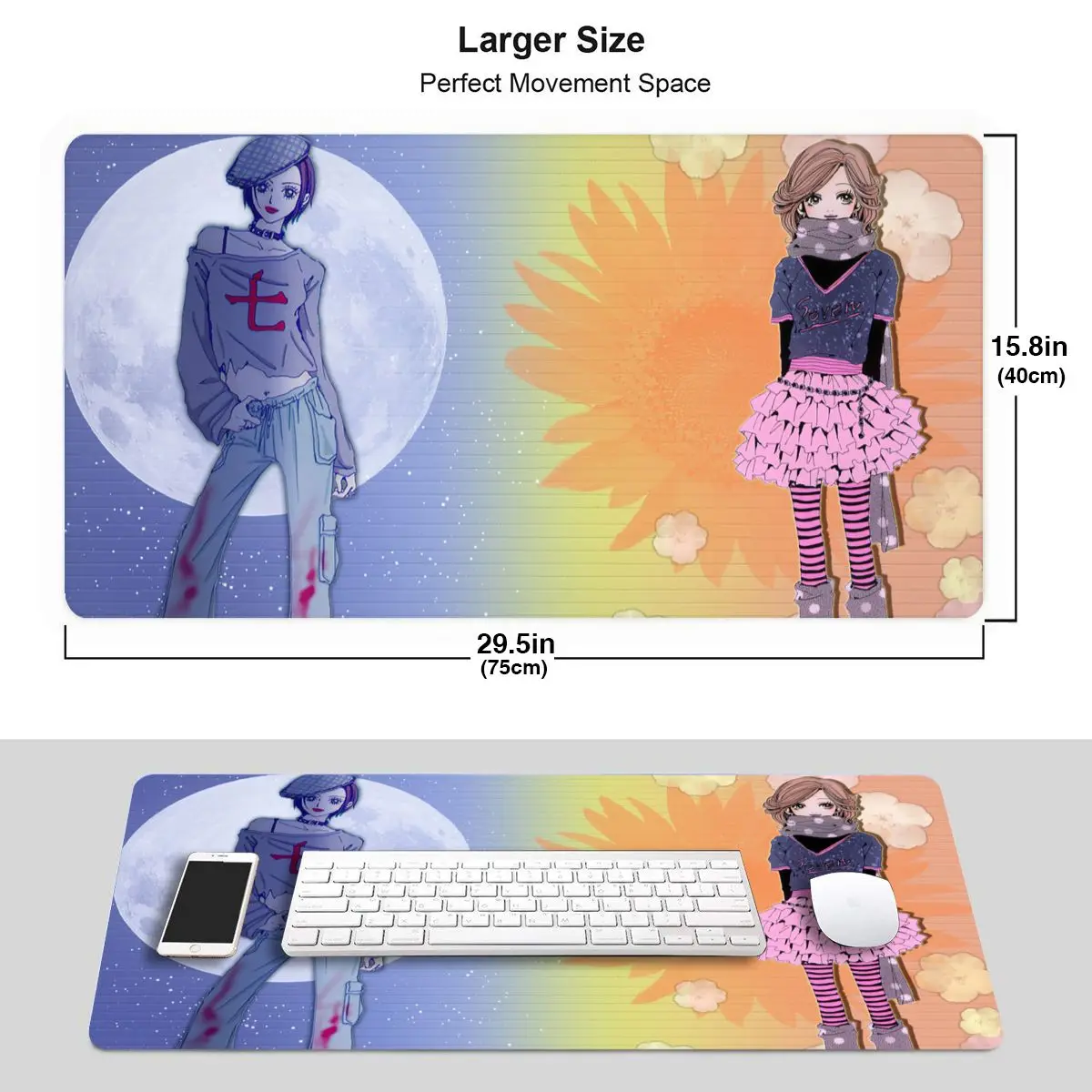 Nana Osaki Anime Gaming Mouse Pad Keyboard Table Mats Large Non-Slip Rubber Mousepad for Gamers