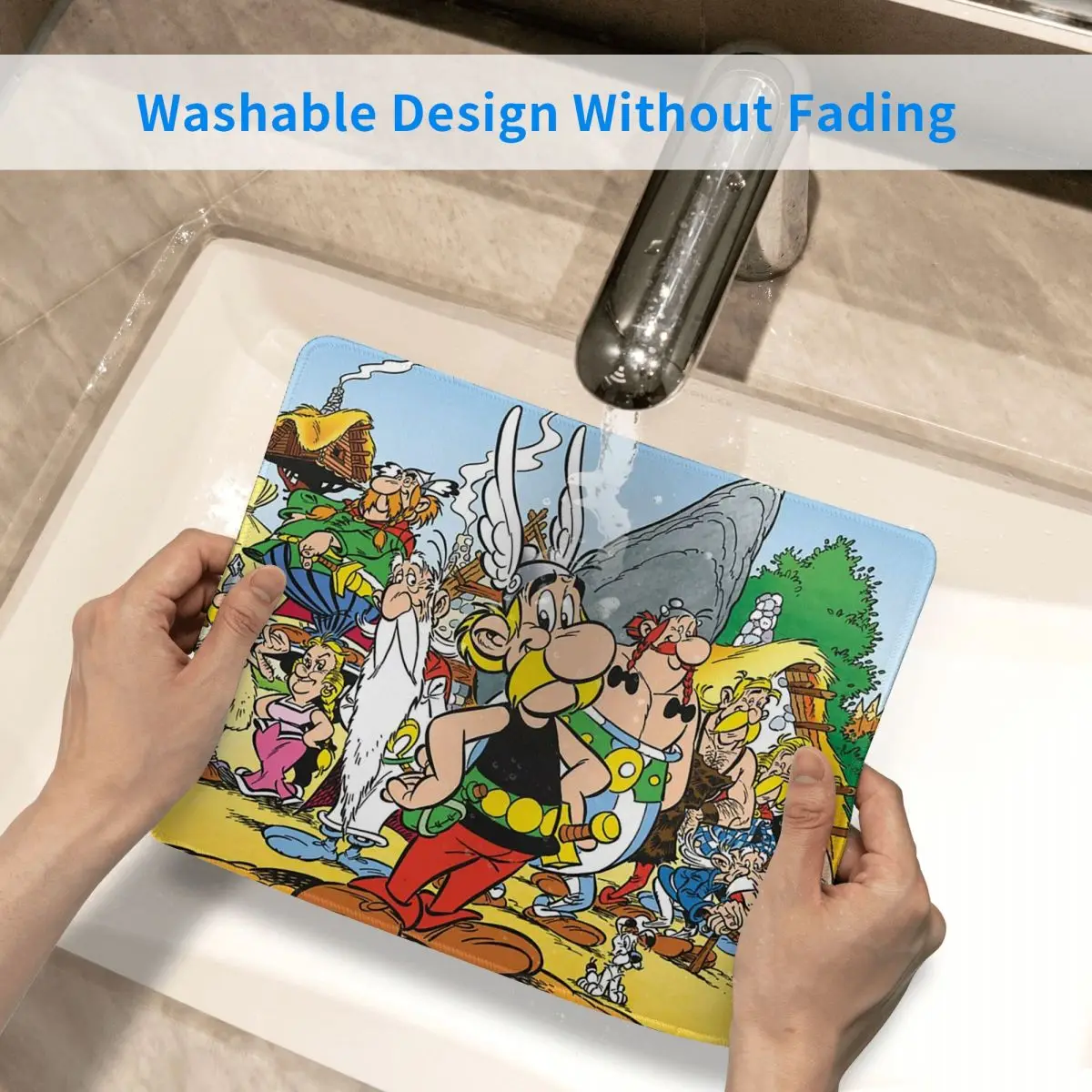 แผ่นรองเมาส์อัสเตอริกซ์และโอบีเล็กซ์ โดกมาติกส์แผ่นรองเมาส์คีย์บอร์ดคอมพิวเตอร์แผ่นรองเมาส์สำหรับเล่นเกมแล็ปท็อปโต๊ะทำงานแผ่นรองโต๊ะสำนักงาน