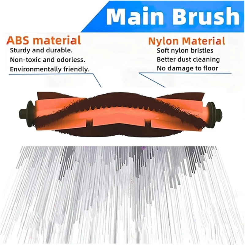 فلتر HEPA بديل A98I، فرشاة جانبية رئيسية لملحقات المكنسة Dreame Mova E10/E20 Plus