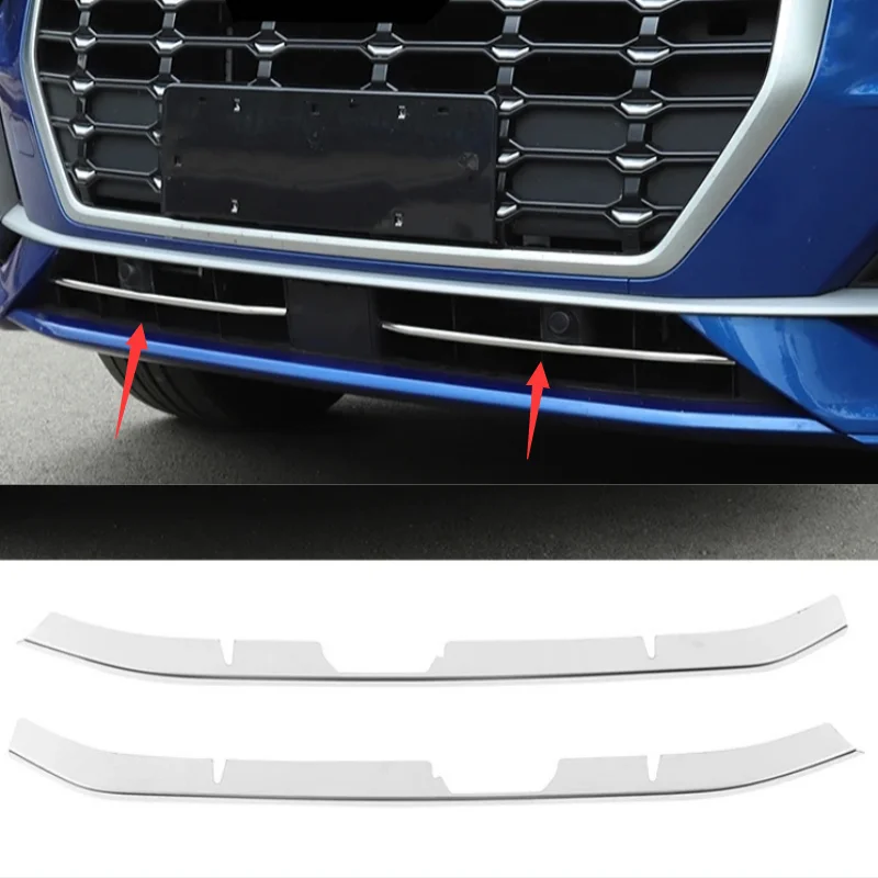 

For Audi Q3 F3 2019-2023 Exterior Accessories Front Lower Bumper Grille Grill Mesh Stripes Front Bottom Bumper Plate