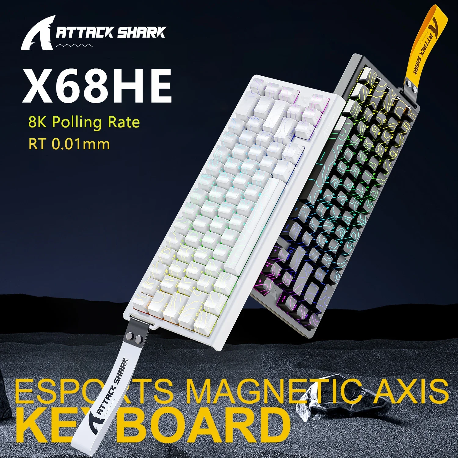 

X68HE Магнитная механическая клавиатура 8K с низкой задержкой Игровая клавиатура для киберспорта с RGB-подсветкой Проводная офисная механическая клавиатура на заказ