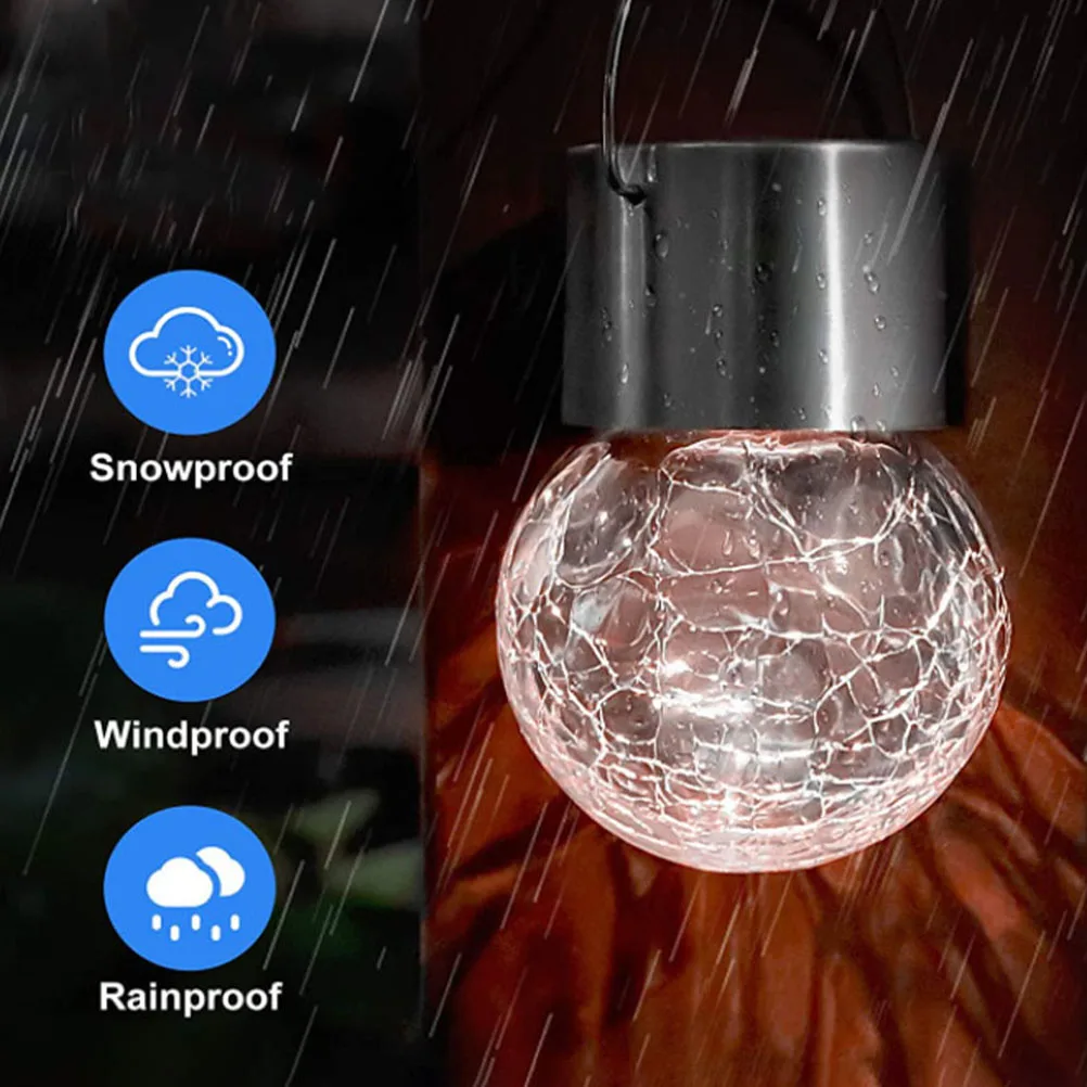 

8Pcs Solar Power Hanging Crack Ball Lamps Decorative Outdoor Garden Yard Pathway Landscape Lighting Solar Power Light