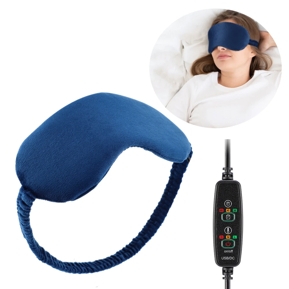 USB Eye Massager Heated Eye Shade Relieve Eye Fatiuge Remove Dark Circles Hot Eye Cover for Night Sleep Travel Office Eye Mask