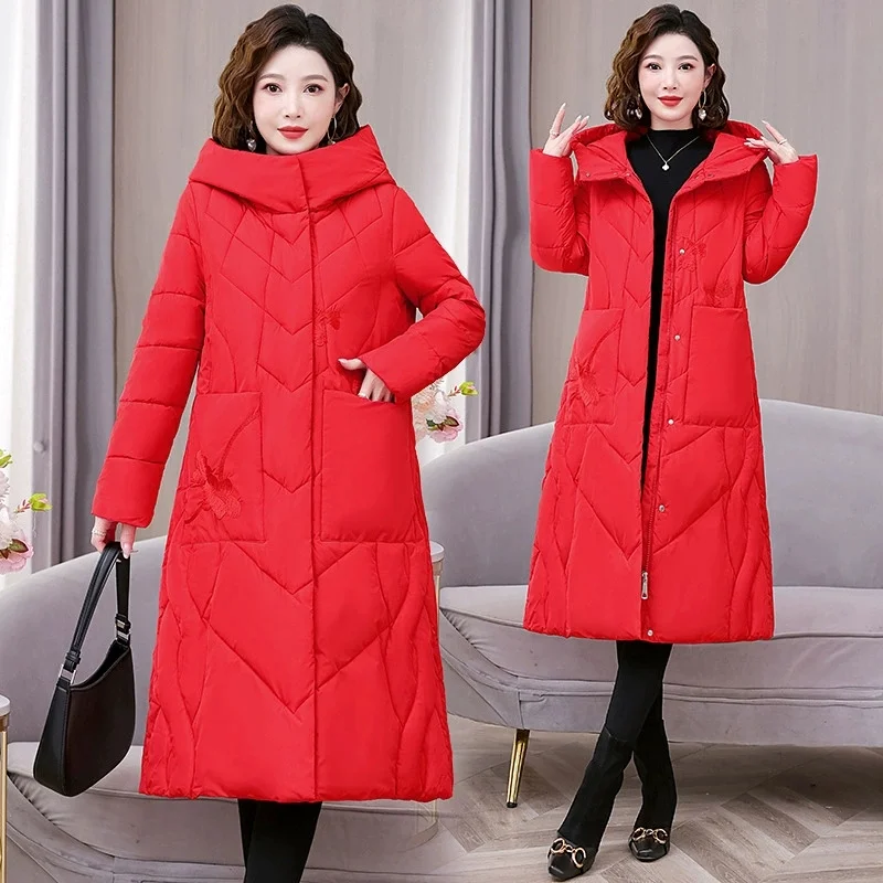 

2025 New Winter Warm Hooded Women Cotton Padded Coat Oversized Parkas Windproof Casaul Thick Overcoat Korean Fashion Outerwear