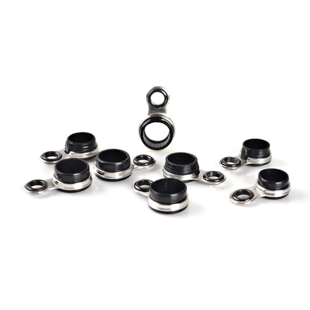 NGB 5PCS Ceramics Ring DIY Fishing Rod Guide Top Tip Stainless Steel Telescopic Rod Guides 10#-17#