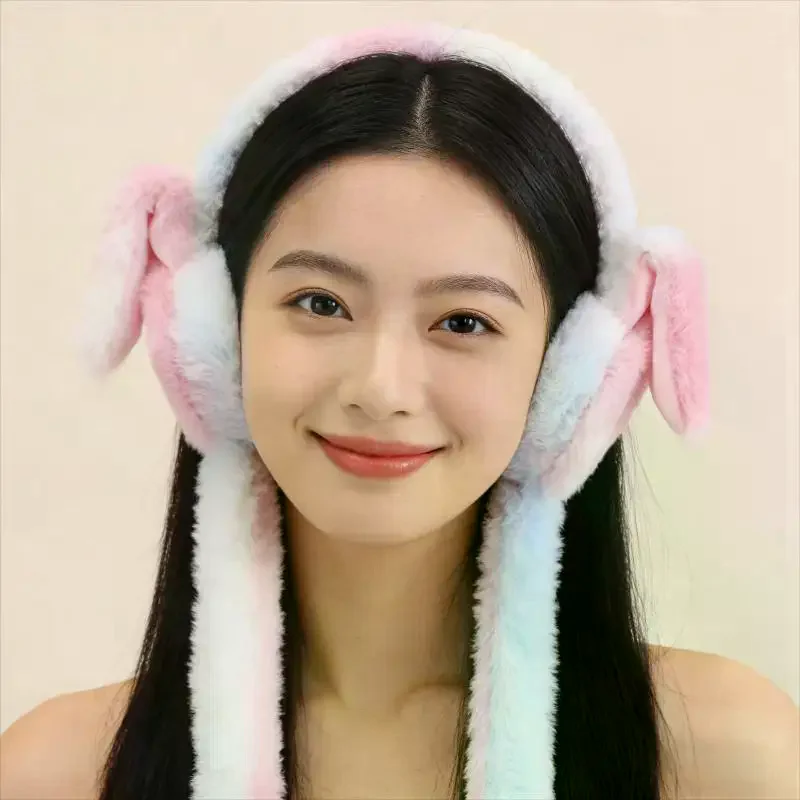 1Pcs Comfortable Rabbit Ears Plush Ear Muffs; Warm Home Ear Coverings for Men, Women, and Children