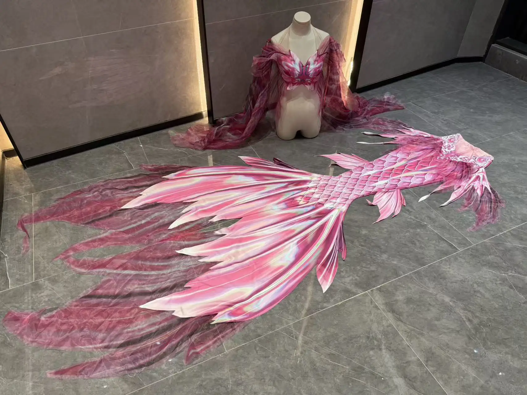 Colorful Koi, Mermaid Tail, Large Tail, Ocean Aquarium, Mermaid Performance Dress, Swimsuit Customizable Size