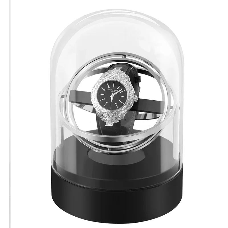 Mechanical Watch Box Organizer with Auto Winder Luxury Watch Box with Zero Magnetism Silent Rotating Watches Display Case Holder