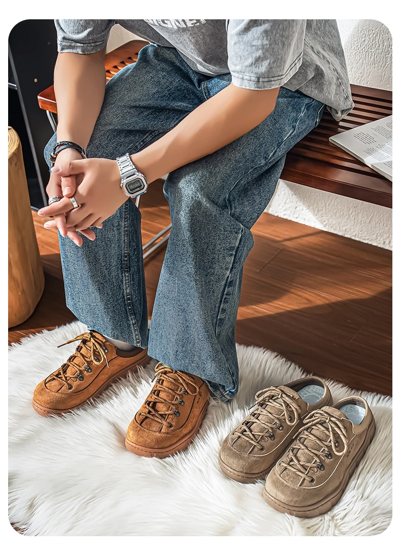 2026 Neue Breite Zehenpartie Alltags-Loafer Lässige Herren Retro Trainer Sneakers Minimalistische Barfuß Braune Laufschuhe Zapatos Casuales – Detail 2