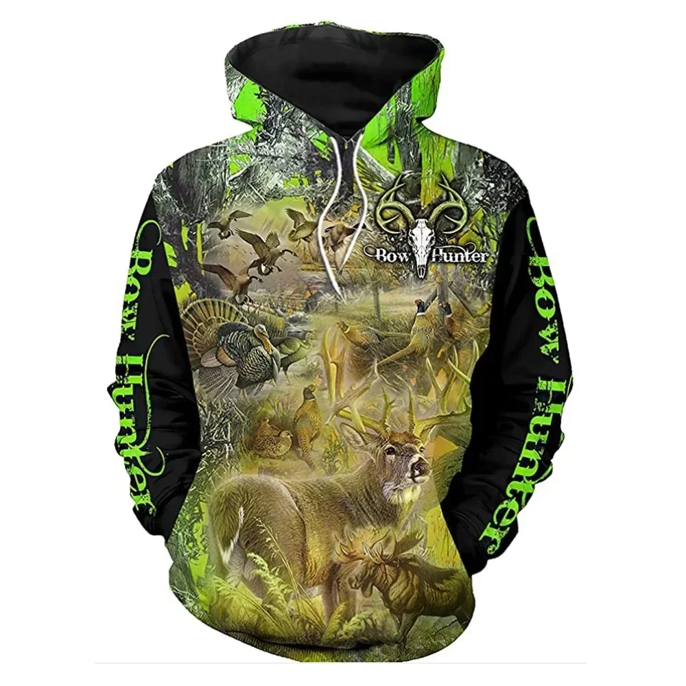 New Interesting Boar Hoodie for Men Fall Winter Hunting Clothing Long Sleeve Camo Sweatshirt 3D Printed