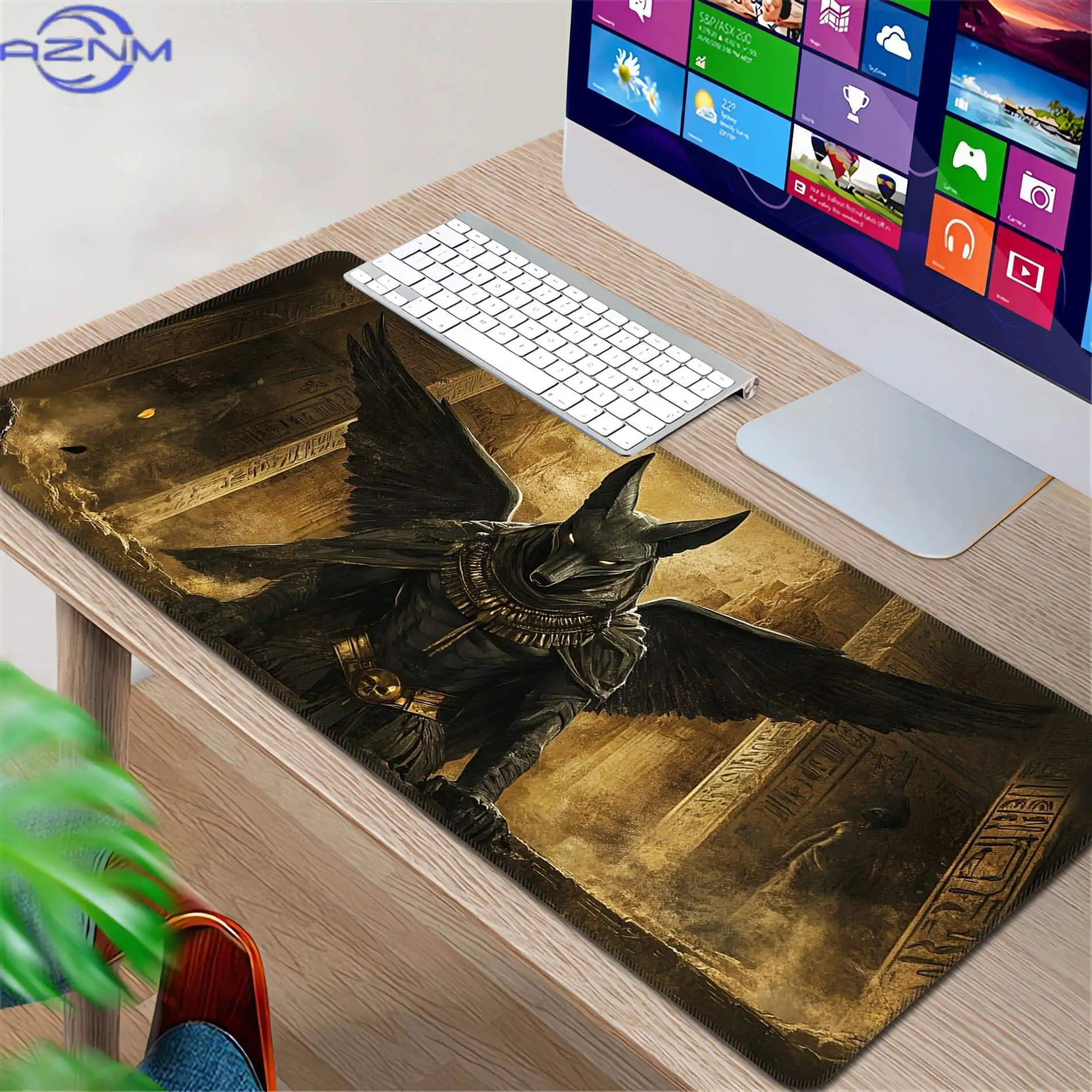 Ancient Egyptian Civilization Tablemat,XXL Gaming Mouse Pad,Mummy Tablepad,Grim Reaper Laptop Mats Are Perfect Gifts for Friends