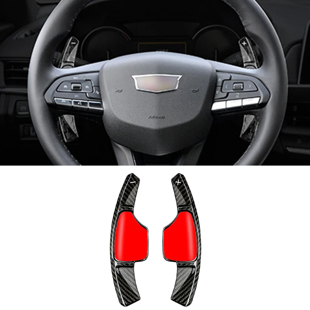 

2Pcs Real Carbon Fiber Car Steering Wheel Shift Paddle For Cadillac CT4 CT5 XT6 XT4 Paddle Shifter Extension