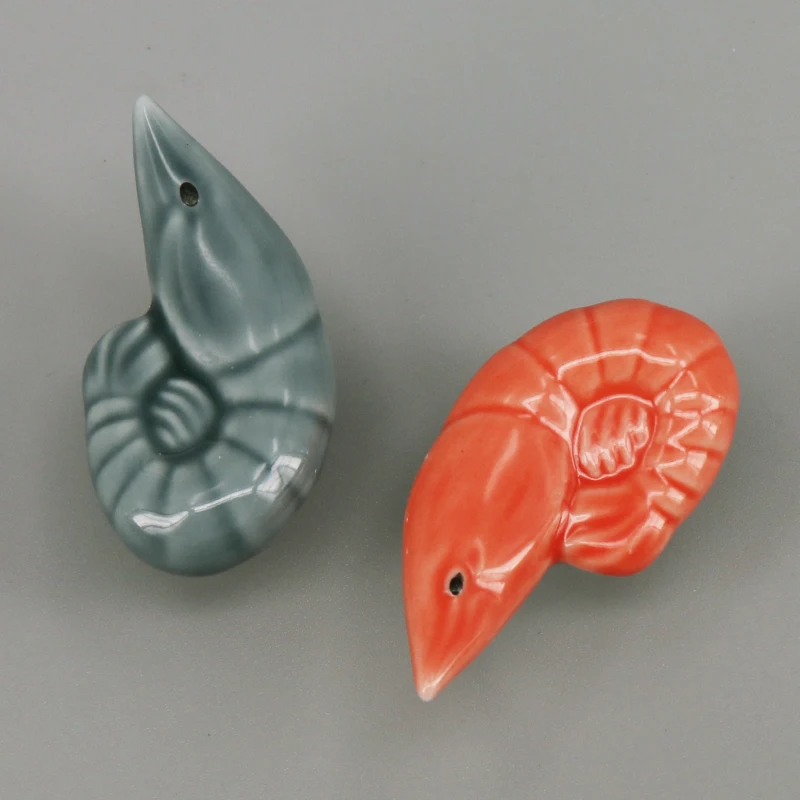 Shrimp Shape Ceramic Knob Porcelain Drawer Dresser Knobs Furniture Hardware Cabinet Cupboard Pull Handles