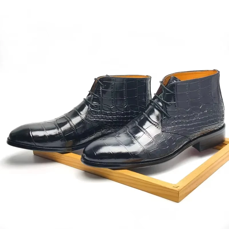 High Quality Party Boots for Men Winter Leather Shoes cowhide Leather Boot Fashion Protective and comfortable casual footwear