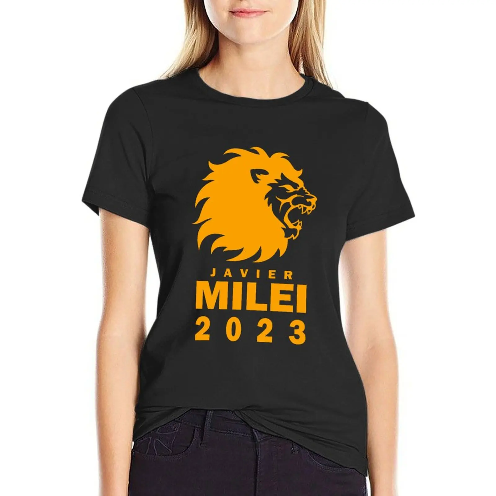 

Javier Milei Campaign Banner T-Shirt vintage clothes sweat new edition t shirts for Women