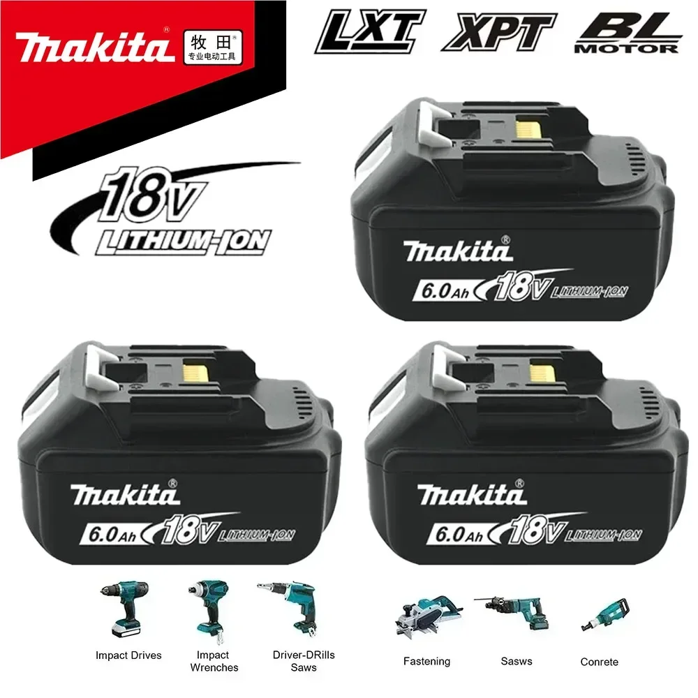 

Original Makita 18V6A rechargeable tool battery for LXT BL1860B BL1860 BL1850 Makita tool brushless socket impact wrench DTW700