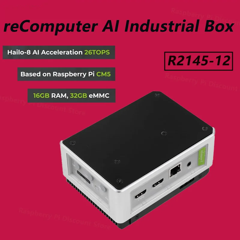 

Смятный рекомпьютер AI Industrial R2135-12 Самая мощная коробка Raspberry Pi AI в мире