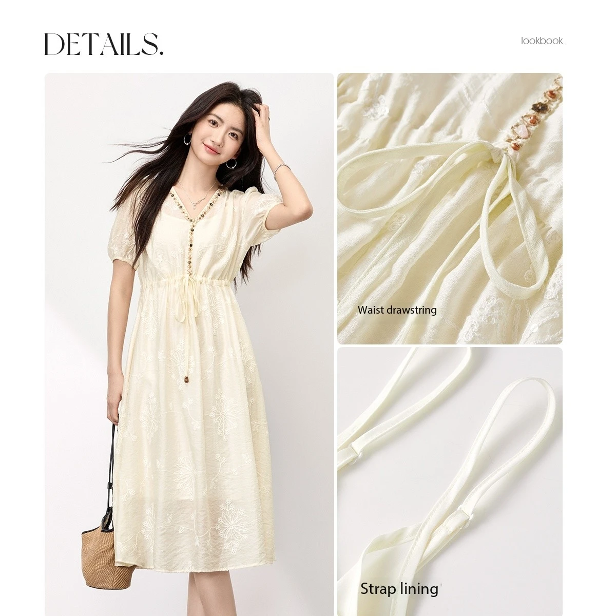 SENTUBILA robe de station pour femmes 2025 nouvelle Collection élégante lanterne manches robes mi-longues été Boho Style femme vêtements Q52LO1642