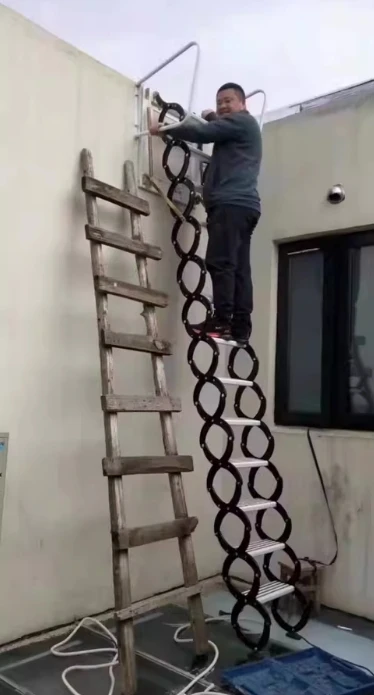 

Thickened Electric Automatic Titanium Magnesium Alloy Invisible Elevator, Stretching Villa Duplex Folding Ladder