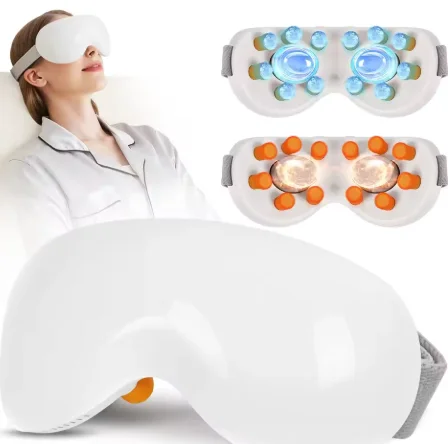2026 Newest 3D Acupoint Timing Control Eye Mask for Migraine Relief Electric Eye Massager Hot Cold Relax Vibration Eye Care Tool