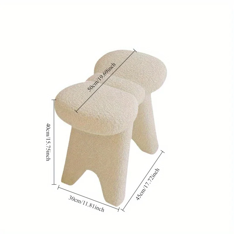 1Pc dressing stool, bow makeup stool, modern dressing stool, dressing table chair, white bedroom, modern simple home view 4