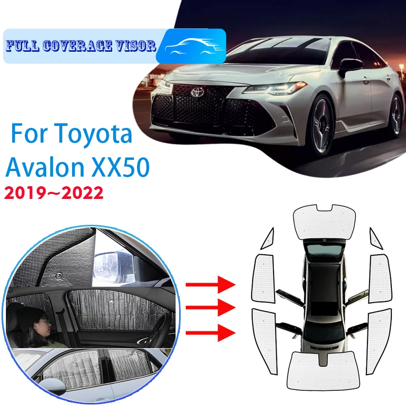 Full Covers Sunshades For Toyota Avalon XX50 2019 2020 2021 2022 Car Accessories Sun Protection Windshields Side Window Visor