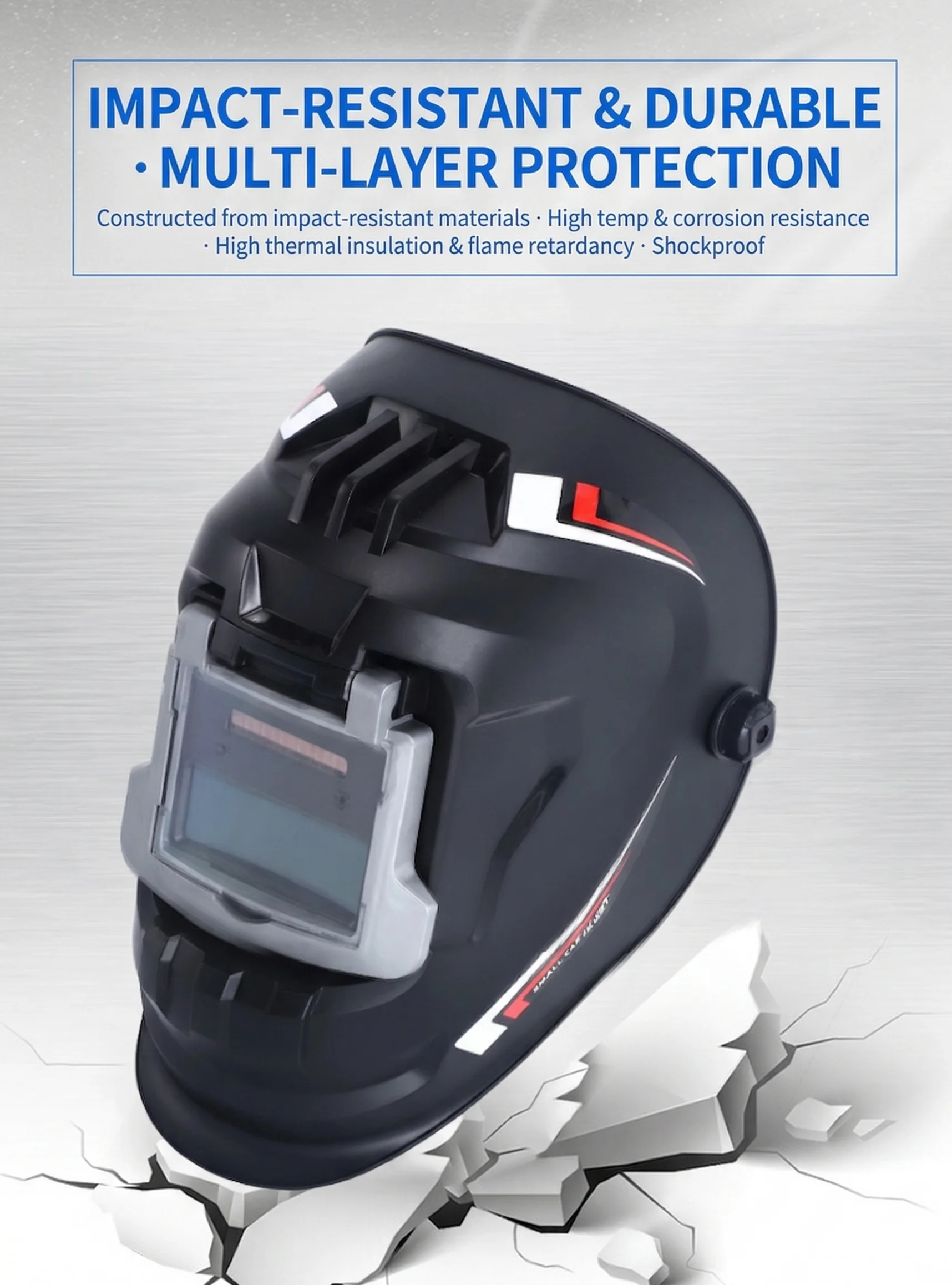 Flip Front Auto Darkening Welding Helmet, Large Window True Color Welding Mask with Grinding Mode for Professional Welder