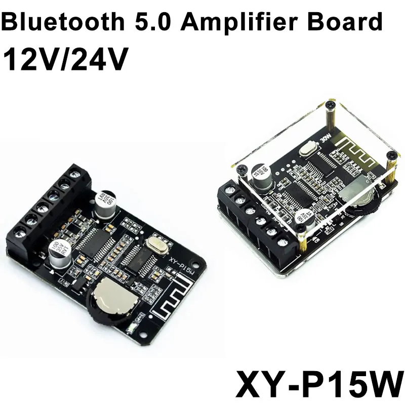 

XY-P15W Bluetooth 5.0 Amplifier Board DC 8V 12V 24V 10W 15W 20W Power Amplifiers Audio Stereo Digital AMP Sound Board