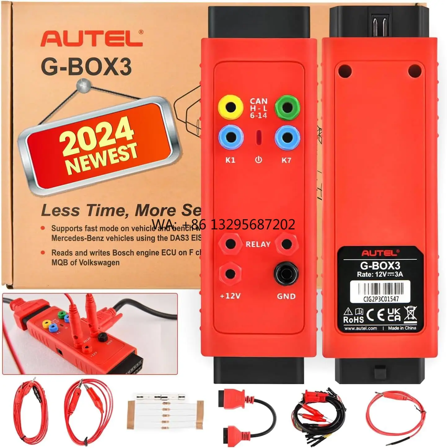 

100% Original Autel G-BOX3 Gbox3 Key Programmer for Mercedes Benz All Key Lost Work with Autel IM608/IM608 Pro/IM508S PK GBox2