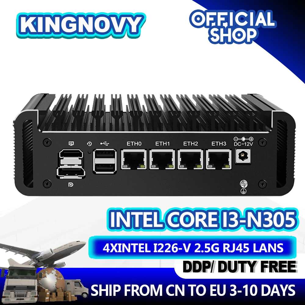 Pfsense Plus Mini Pc 4 * Lan I226 2.5gbe Nics Core I3 N305 N200 Ddr5 Ram Nvme Ssd Hdmi2.1 Dp Kleine Computer, Router Server, AES-NI