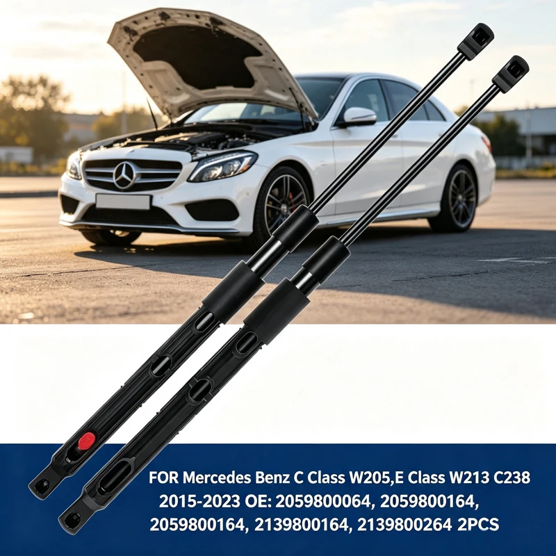 2 Stück für Mercedes-Benz C-Klasse W205 E-Klasse W213 GLS C257 Motorhauben-Hebeunterstützung Gasfedern Motorhaubenstange 2059800064 2059800164 – Detail 1