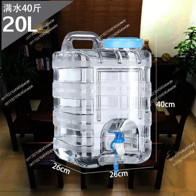 Food Grade Transparent Square Purified Water   Household Water Storage Portable Mineral Bucket Kung Fu Tea Set Water Bucket