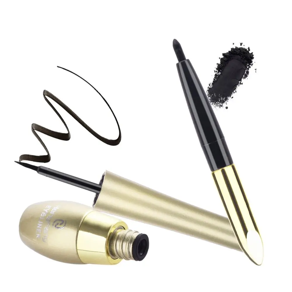 Golden Professional Black Cosmetic 2-in-1 Double Ended Beauty Tool Eyeliner Flüssiger Augen-Make-up-Eyeliner-Stift